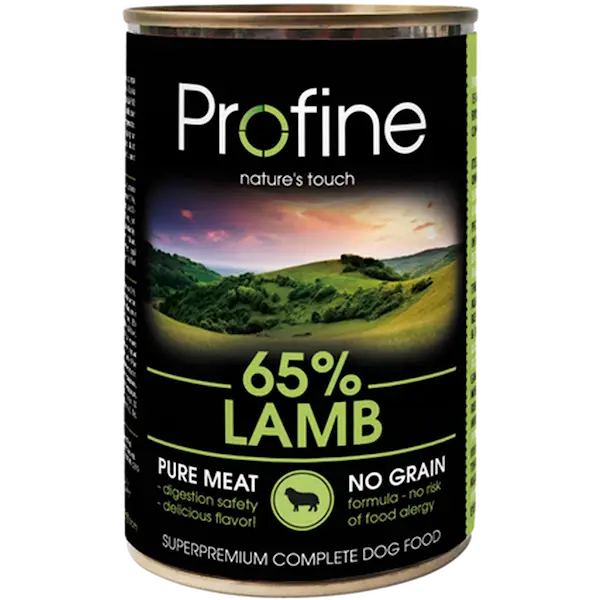 Dog Wet Food Cans 65% Lamb With Hearts 400 g