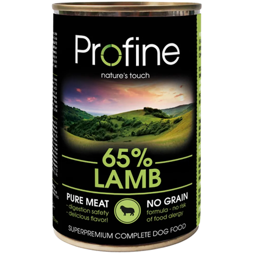Dog Wet Food Cans 65% Lamb With Hearts