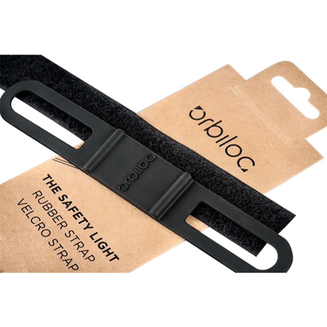 Orbiloc Dual Accessories Straps Kit Rubber Strap and Velcro Strap - Attachment For Safety Light LED Black 1 st