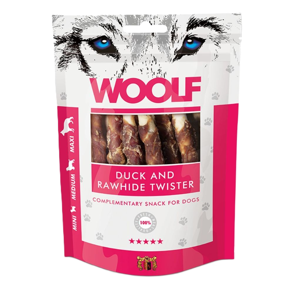 WOOLF Duck and Rawhide Twister 100g