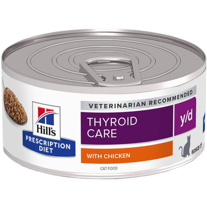 y/d Thyroid Care Chicken Canned - Wet Cat Food 156 g x 24 - Katt - Kattefôr & kattemat - Veterinærfôr for katt, Veterinær - Veterinærfôr til katter - Hill's Prescription Diet Feline