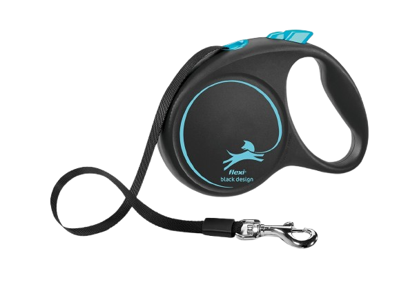 Flexi - Rullkoppel Black Design Cord, 3m, XS, max 8kg, Ljusblå - Hund - ZOO.se
