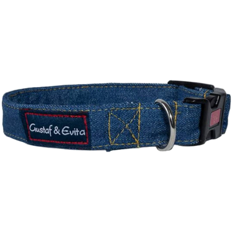 Hundhalsband Ställbart Jeans 25cm - Hund - Halsband, Koppel & Sele för hund - Hundhalsband - Gustaf och Evita - ZOO.se