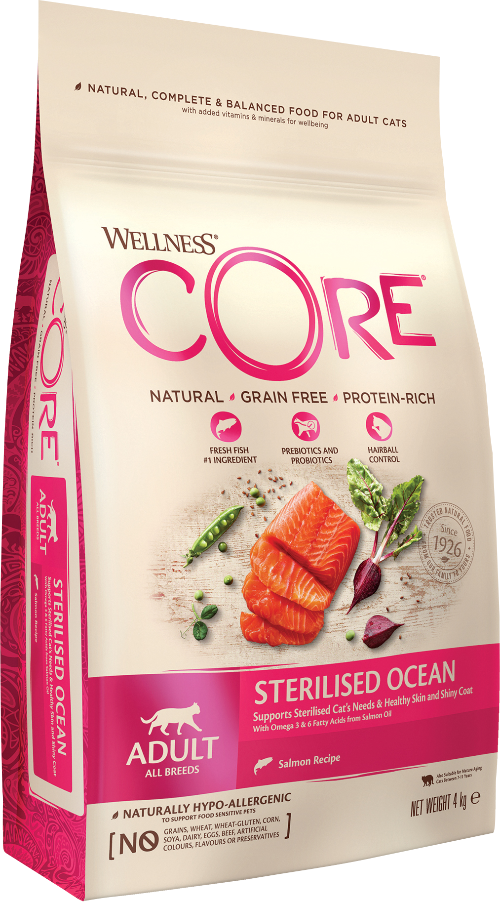 CORE Petfood - Cat Adult Sterilised Grain Free Salmon Dry Dry 4 kg - Katt - Kattefôr & kattemat - Tørrfôr for katt - ZOO.no