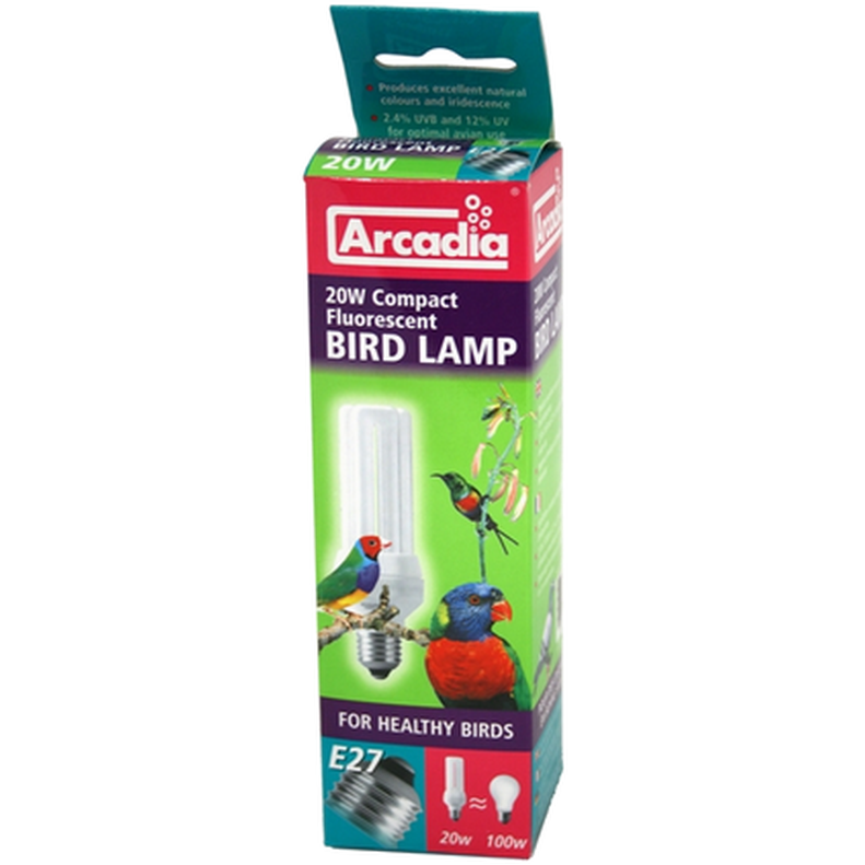 Kompaktlysrør fuglelampe hvit 20 W - Fugl - Fuglelamper - UV-lamper for fugl - Arcadia