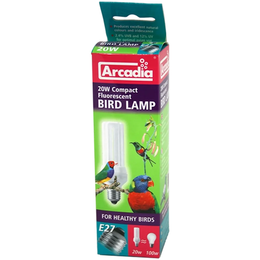Arcadia Energiaa säästävä UV-Lamppu 20 W - linnut/pieneläimet