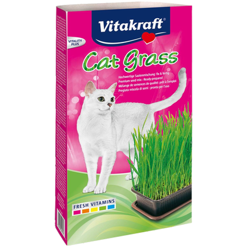 Vitakraft - Kattgräs med Groddlåda 120 g - Katt - Kattgodis & Kattgräs - Kattgräs & Gräsfrön för katt - ZOO.se
