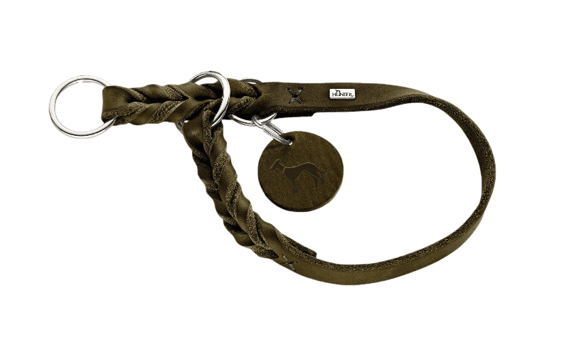 Hunter Hundhalsband Ställbart Solid Education Halvstryp Olivgrön