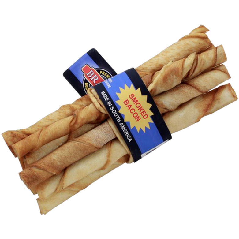 Bravo - Twisted Leg Narrow Bacon Flavour 10-pakning, 12,5 cm - Hund - Hundegodbiter & tyggebein - Tyggeruller & tyggepinner - ZOO.no