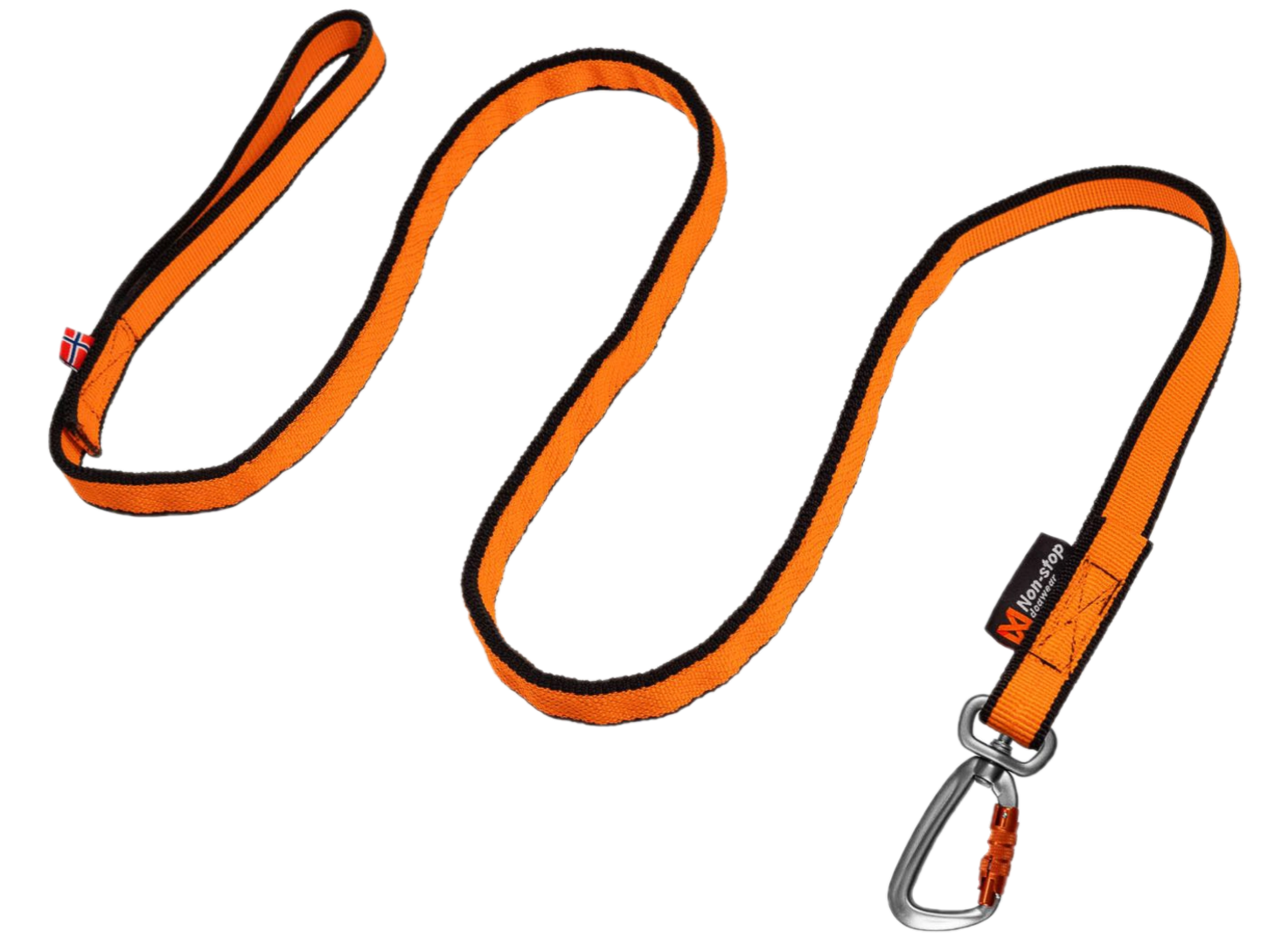 Non-Stop Dogwear Strikkbånd svart/oransje 2,0 m/23 mm