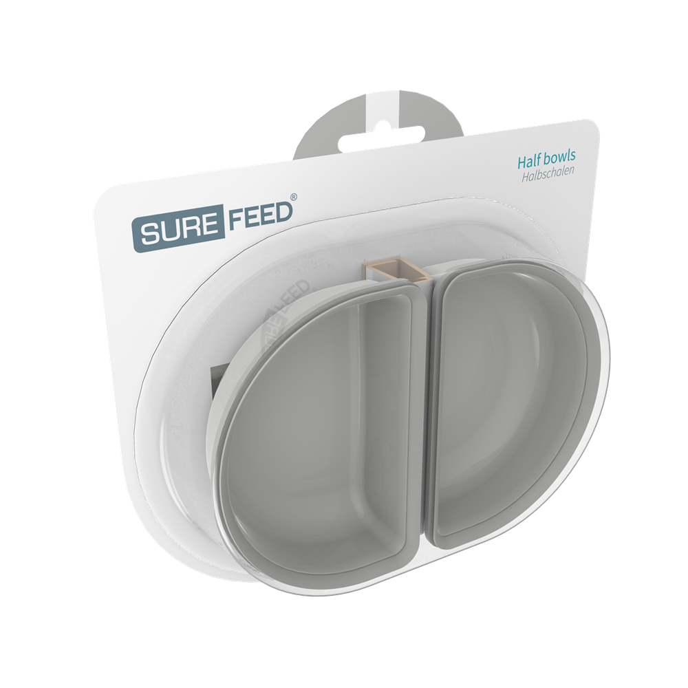 Feeder Half Bowl  Grå 2pack