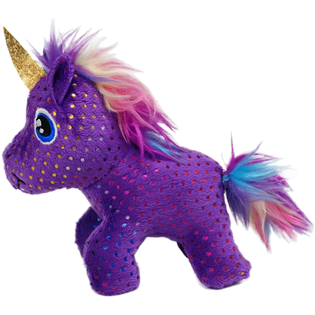 Enchanted Buzzy Unicorn Dog Toy Purple 10 cm