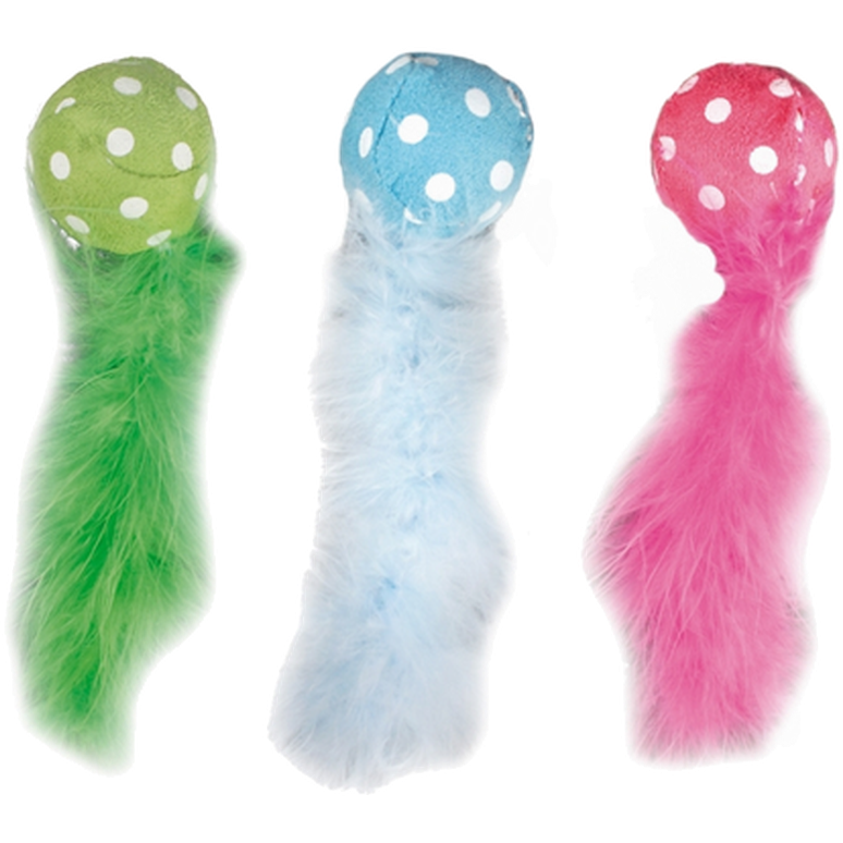 Flamingo - Polka Feather Ball Pink 15 cm - Katt - Kattleksaker - Leksaksbollar - ZOO.se