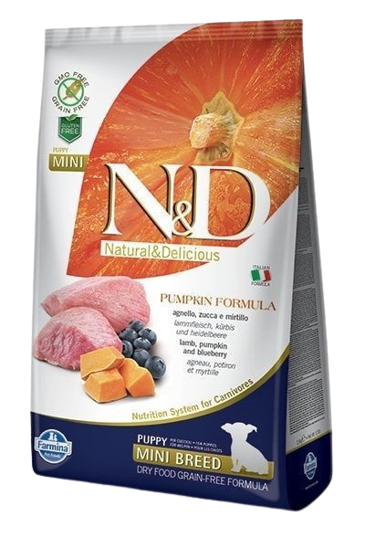 Farmina - Dog N&D Pumpkin Lamb & Blueberry Puppy Mini 2,5 kg - Hund - Hundefôr & hundemat - Tørrfôr for hund - ZOO.no