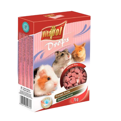 Vitapol - Drops Gnagare Skogsbär 75 g - Smådjur - Godis & Gnagstänger - Belöningsgodis för smådjur - ZOO.se