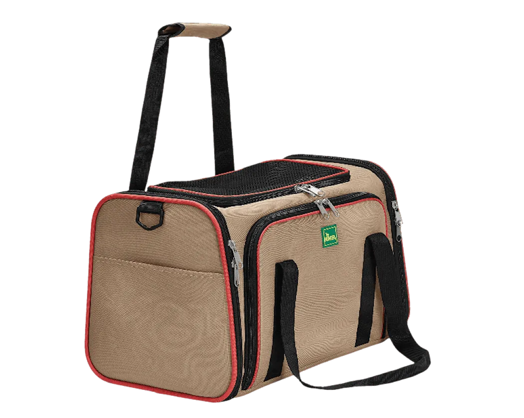 Hunter Dog & Cat Carrier Bag Sydney Tan/Red 48x28x28cm