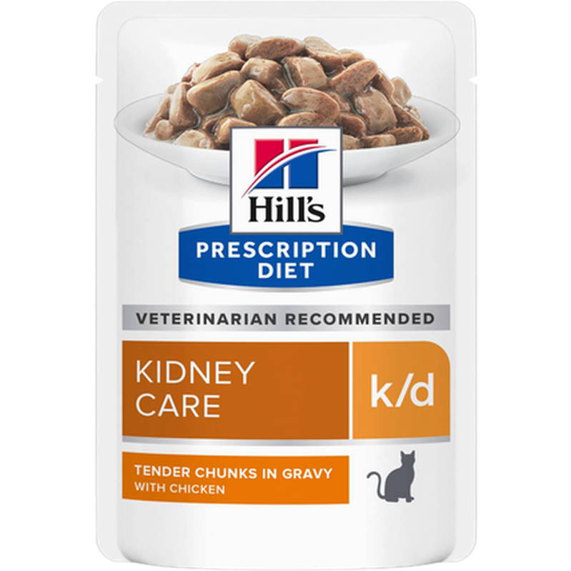 Hill's Prescription Diet Feline - k/d Kidney Care Chicken Pouch - Wet Cat Food 85 g x 12 st - Pouch - Katt - ZOO.se