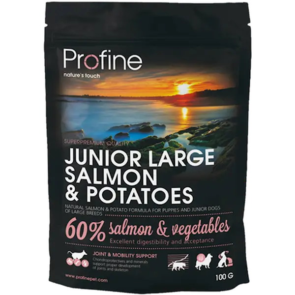 Tørrfôr til hund Junior Large Laks og poteter 15 kg