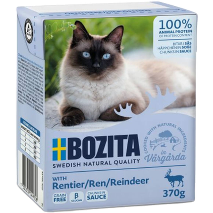 Bitar i sås Ren 370 g x 6 - Katt - Kattfoder & kattmat - Blötmat & våtfoder till katt - Bozita Katt - ZOO.se