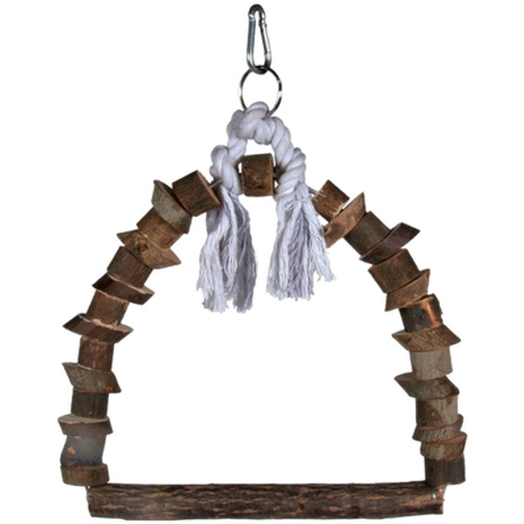 Trixie - Natural Living Arch Swing Wood & Rope Brown 15 x 20 cm - Fågel - ZOO.se