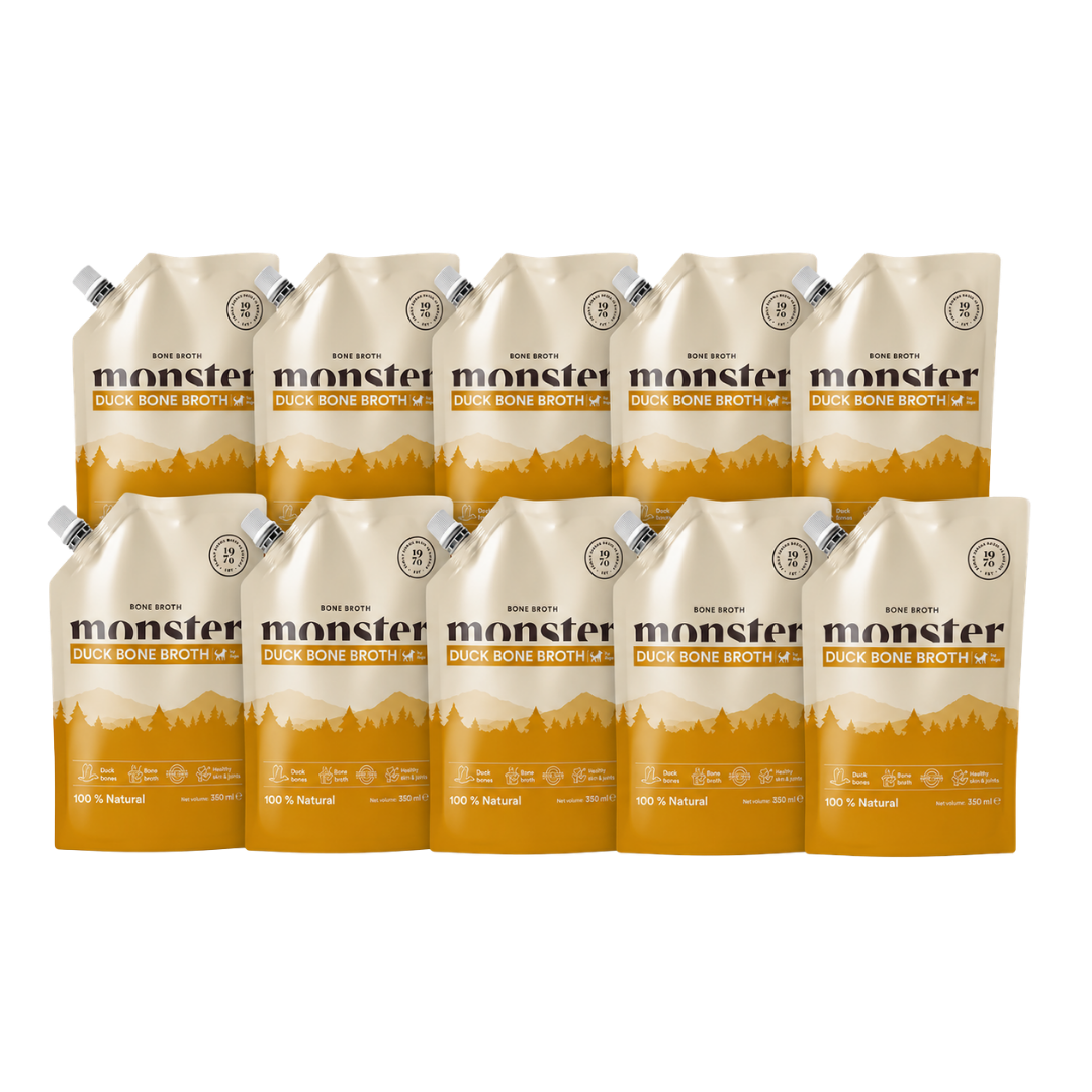 Bone Broth Duck 10x350 ml - Hund - Hundmat & hundfoder - V&aring;tmat & V&aring;tfoder f&ouml;r hund - Monster Pet Food - ZOO.se