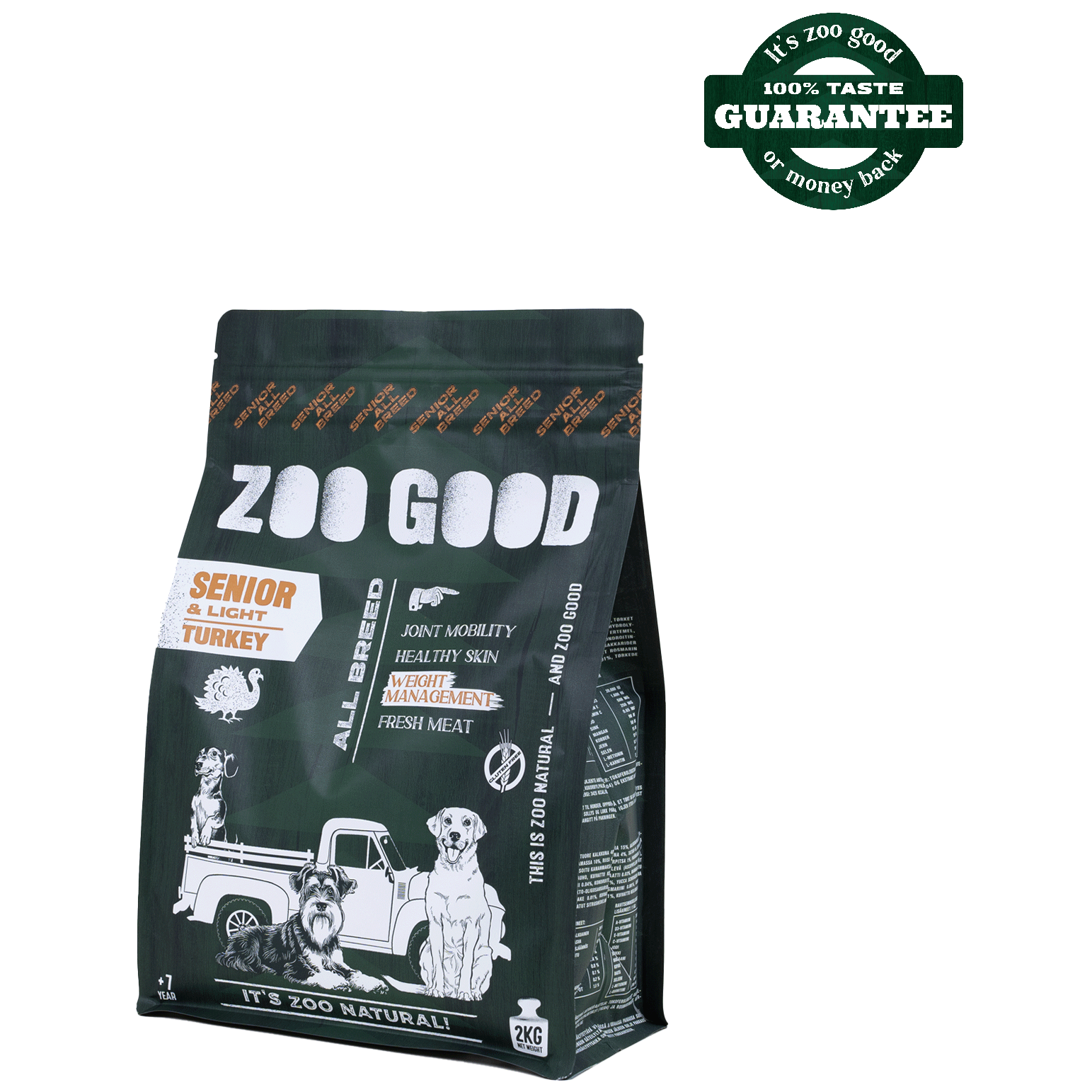 ZOO GOOD - Dog Turkey Light & Senior All Breed 2 kg - Hund - Hundmat & hundfoder - ZOO.se