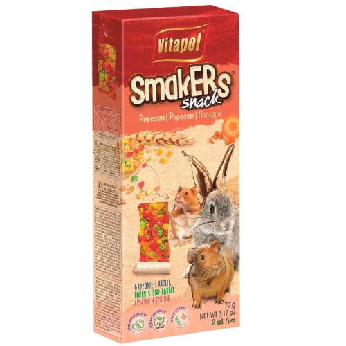 Vitapol - Smakers Gnagare Popcorn 90 g - Smådjur - Godis & Gnagstänger - Fröstänger & Kräcker - ZOO.se