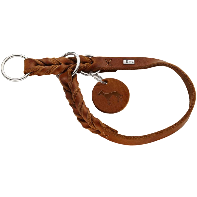 Hunter - Hundhalsband Ställbart Solid Education Cognac L - Halsmått 50-55cm - Hund - ZOO.se