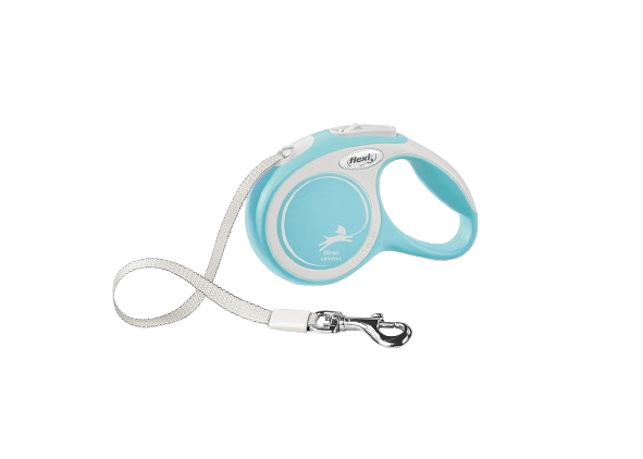 Flexi - Rullkoppel New Comfort Tape, 5m, S, max 15kg, Ljusblå - Hund - ZOO.se