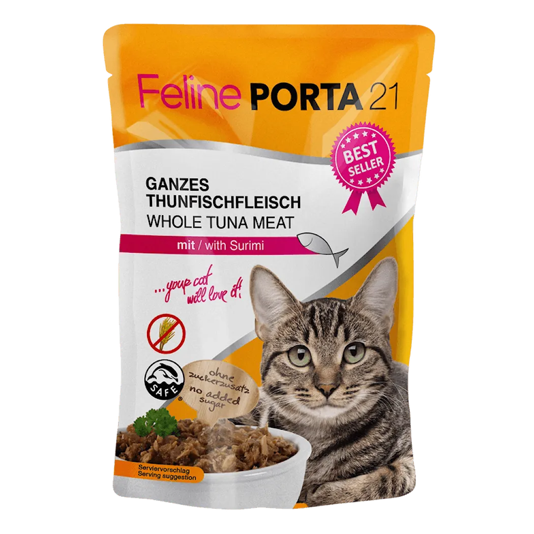 Porta21 Feline Tuna with Surimi Cat Pouch 100g