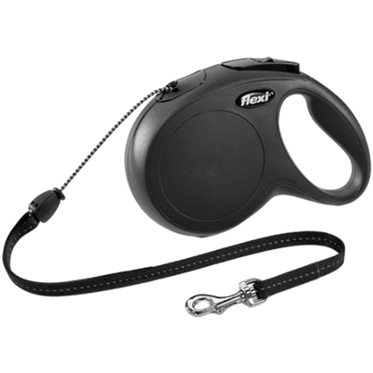 Flexi - Rullkoppel New Classic Cord 3m, XS max 8kg, Svart - Hund - Hund - ZOO.se