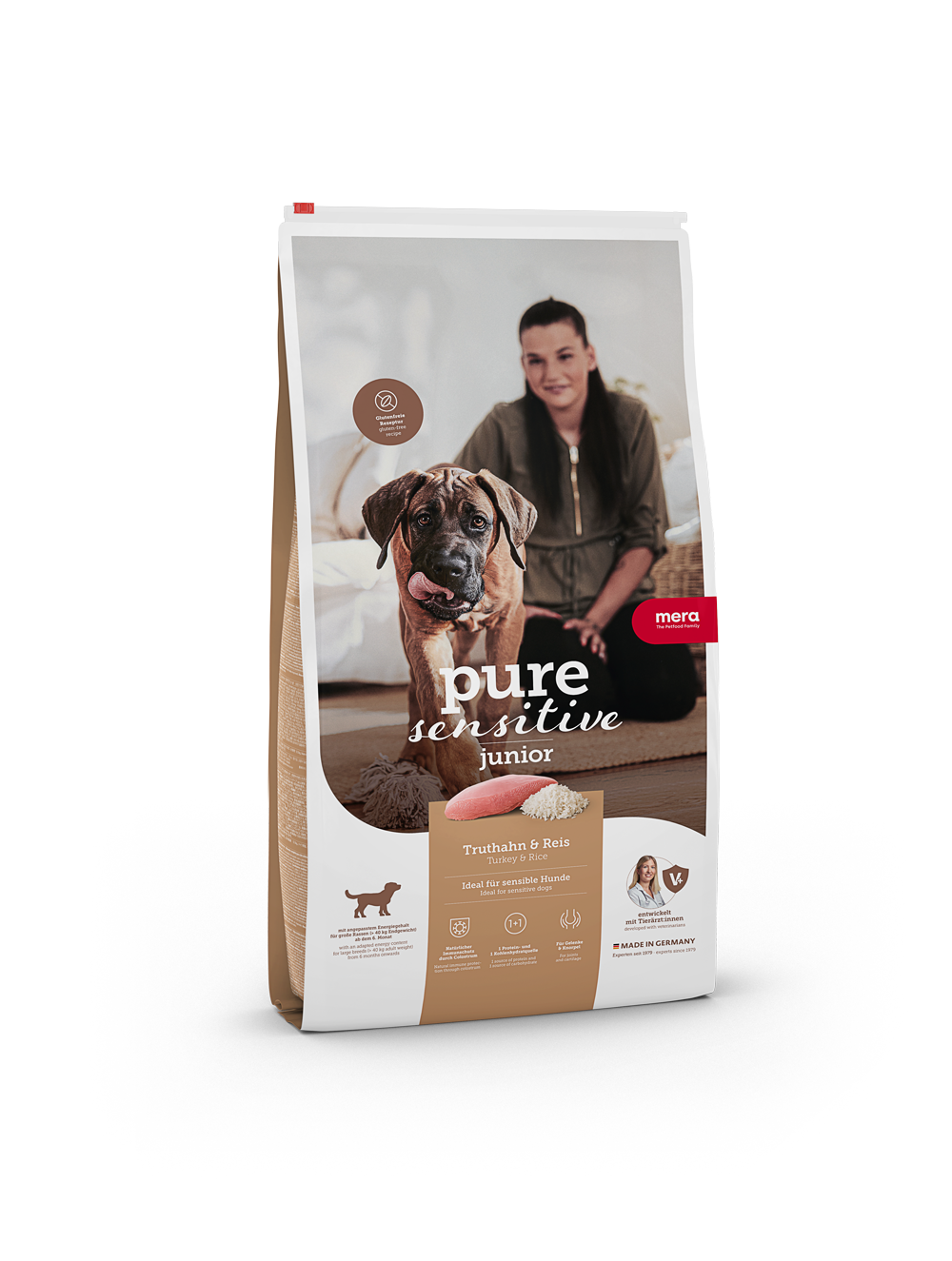 Mera Petfood - Pure Sensitive Junior Kalkon & Ris 12,5 kg - Hund - Hundmat & hundfoder - ZOO.se