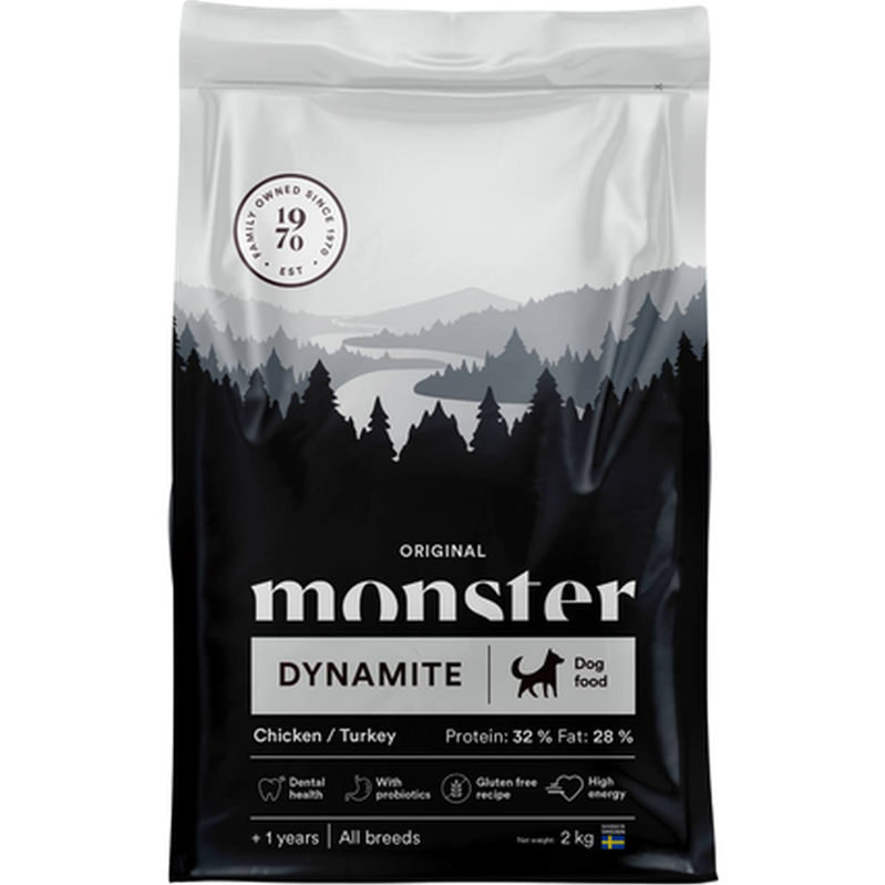 Dog Original Dynamite Chicken/Turkey All Breed 12 kg - Hund - Hundmat & hundfoder - Torrfoder för hund - Monster Pet Food - ZOO.se