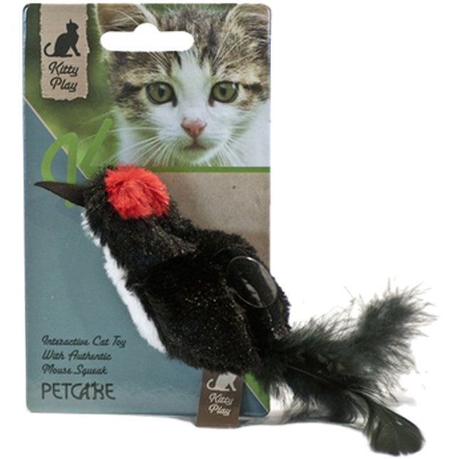 Kitty Play - Squeaking Black Bird 10 cm - Katt - Kattleksaker - Mjuka Kattleksaker - ZOO.se