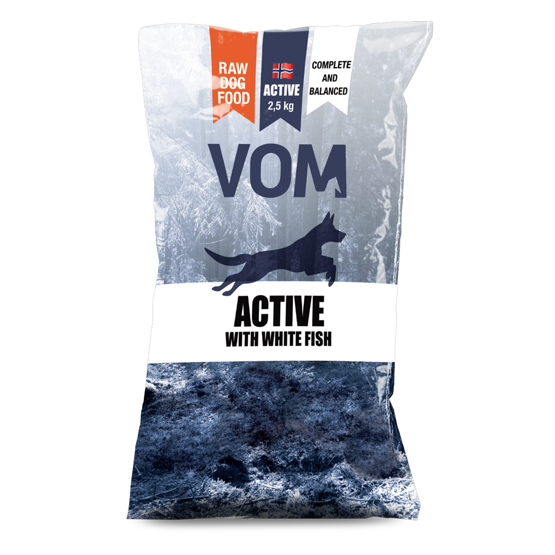 Vom og Hundemat Färskfoder Active White Fish Köttbullar 2,5 kg - Hund - Hundmat & hundfoder - Färskfoder till hund & valp - Vom og Hundemat - ZOO.se
