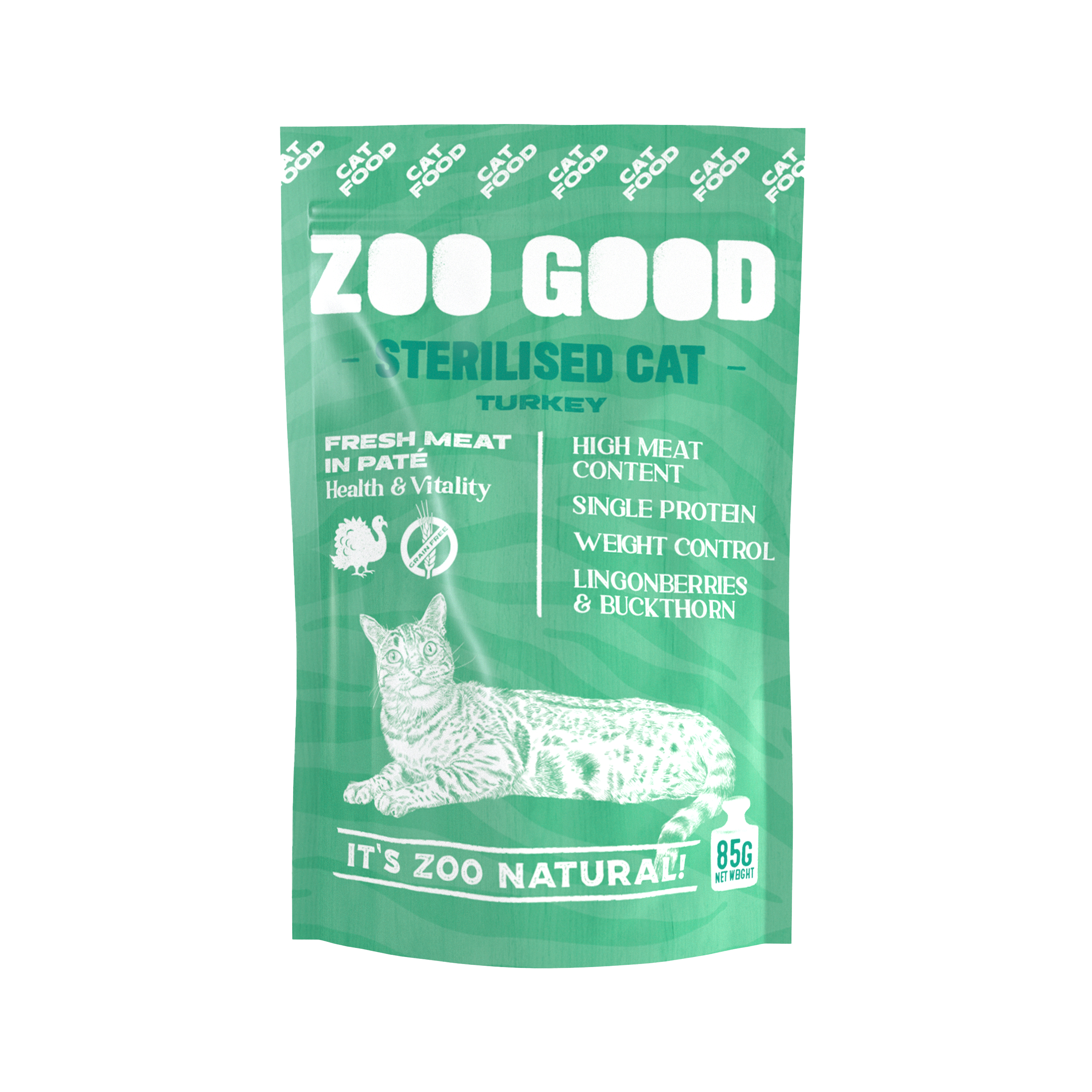 Cat Sterilised Turkey 85g Pouch