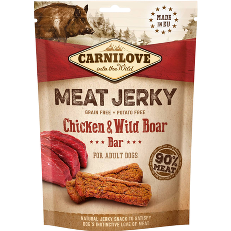 Carnilove - Jerky Chicken & Wild Boar Bar 100 g - Hund - Hundgodis - ZOO.se