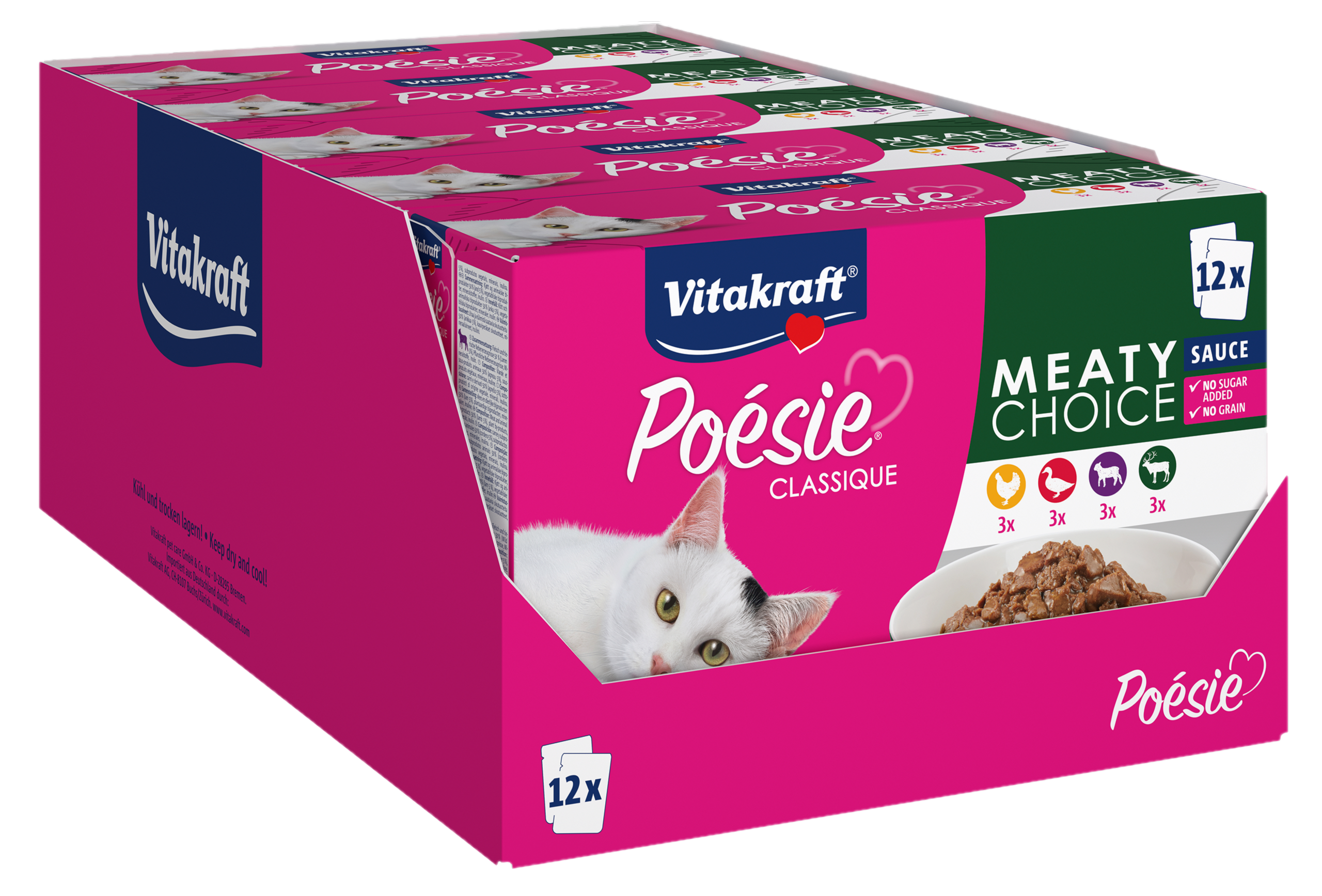 Vitakraft - Poesie Classique Multipack Meatysauce 12 x 85 g - Katt - Kattfoder & kattmat - ZOO.se