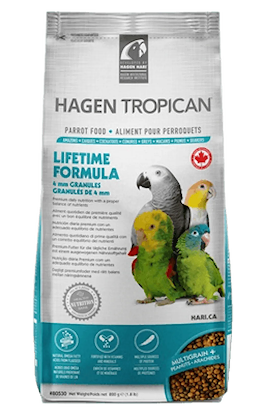 Tropican Lifetime Granules Papegoja front.png