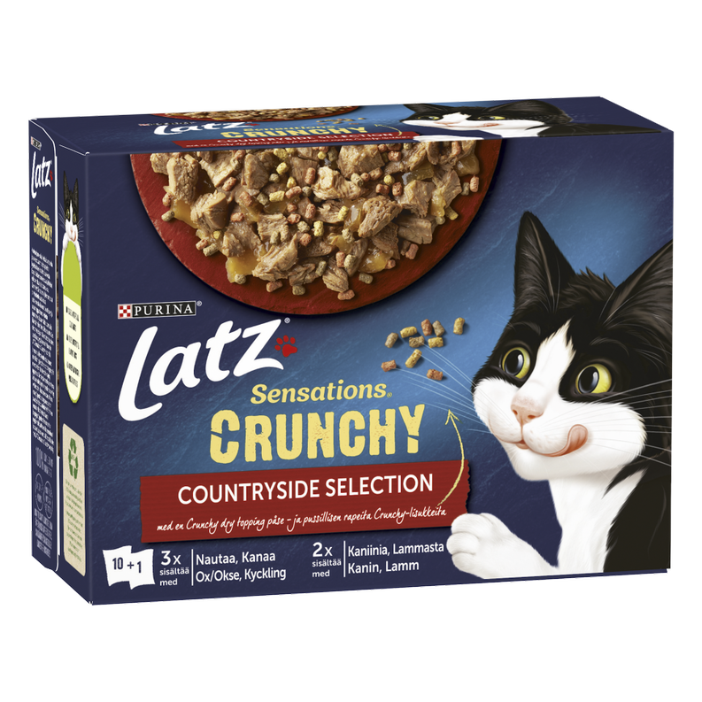 Latz Sensations Crunchy Countryside i géle 10 x 85 g - Katt - Kattfoder & kattmat - Blötmat & våtfoder till katt - Purina Latz - ZOO.se