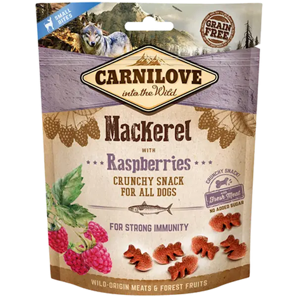Dog Crunchy Snack Mackerel & Raspberries