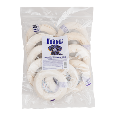 Preview of My Favourite Dog Pressed Rawhide Ring 15 cm, 10 - pack