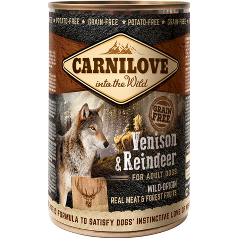 Carnilove - Dog Wild Meat Venison & Reindeer 400 g x 6 st - Koirat - Koiranruoka - Märkäruoka