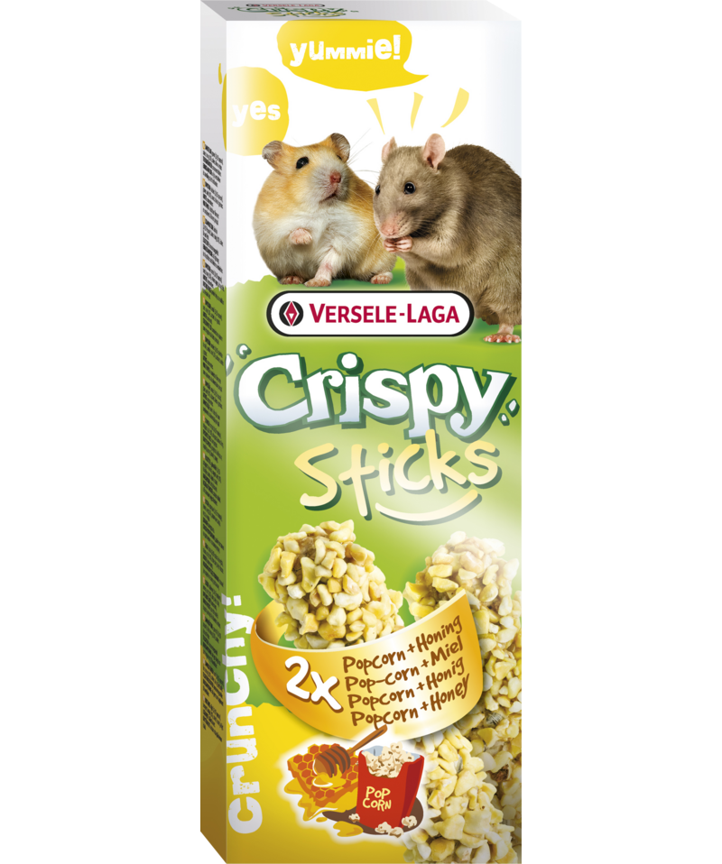 Versele-Laga - CrispySticks Hamster-Rat Popcorn/Honey 2-pack - Smådjur - Godis & Gnagstänger - ZOO.se