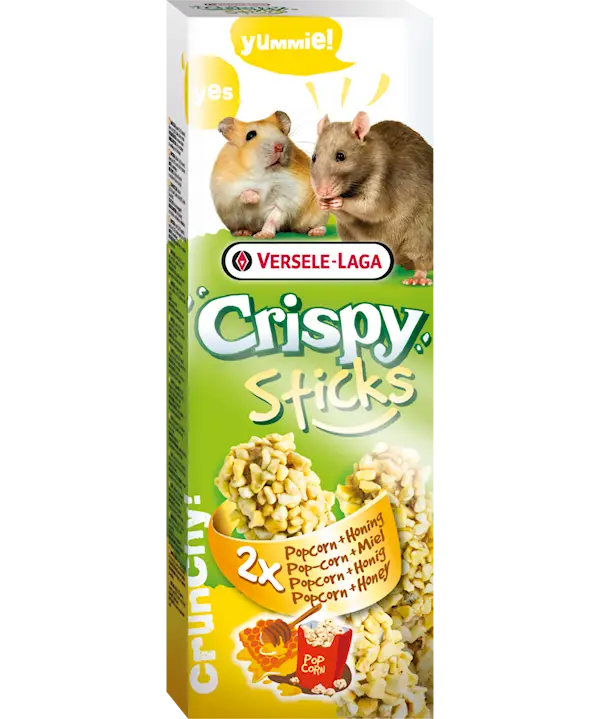 CrispySticks Hamster-rotte-popcorn/honning 2-pk.