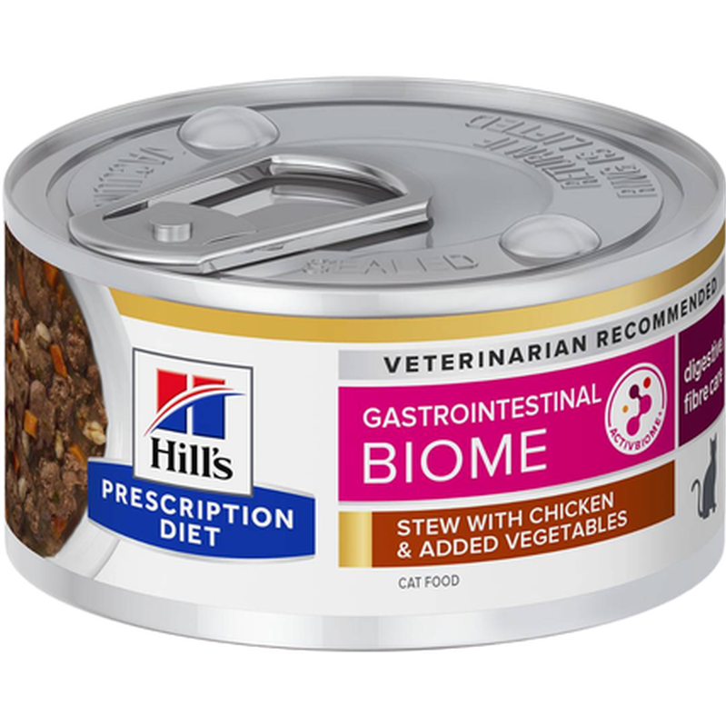 Gastrointestinal Biome Chicken & Vegetables Stew Can - Wet Cat Food 82 g x 24 - Katt - Kattefôr & kattemat - Veterinærfôr for katt, Veterinær - Veterinærfôr til katter - Hill's Prescription Diet Feline