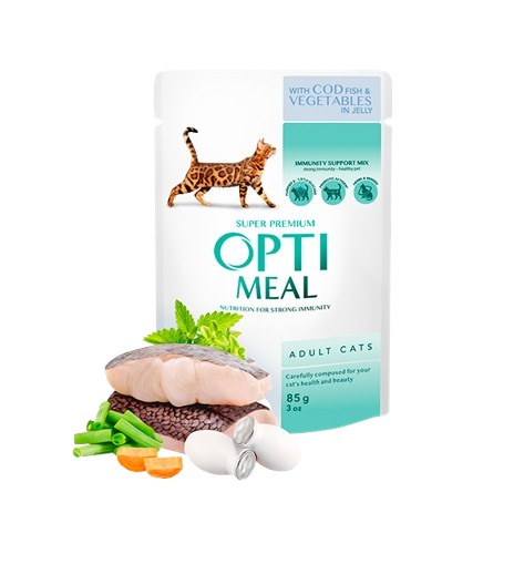 Cat Adult with Cod Fish and Veggies in Jelly 12 x 85 g