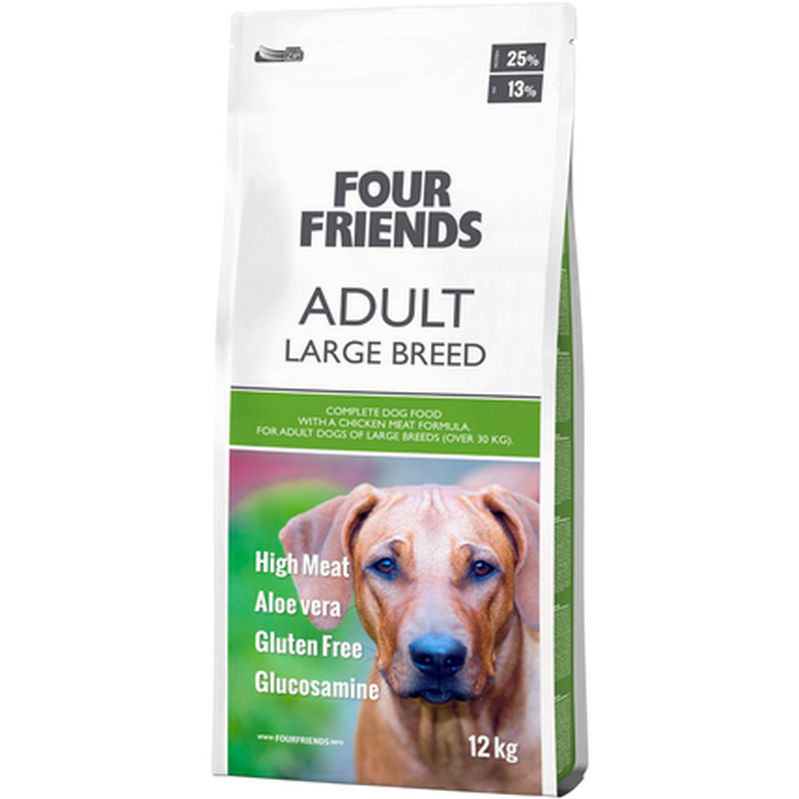 FourFriends - Dog Adult Large Breed 12 kg - Hund - Hundmat & hundfoder - Torrfoder för hund - ZOO.se