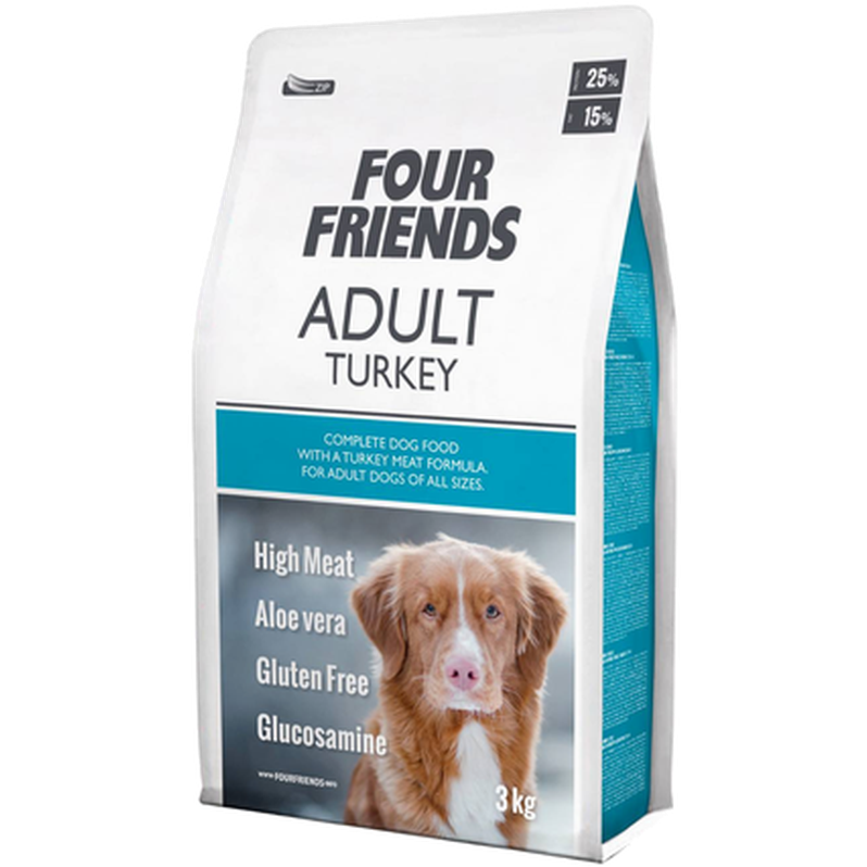FourFriends - Dog Adult Turkey 12 kg - Hund - Hundmat & hundfoder - Torrfoder för hund - ZOO.se