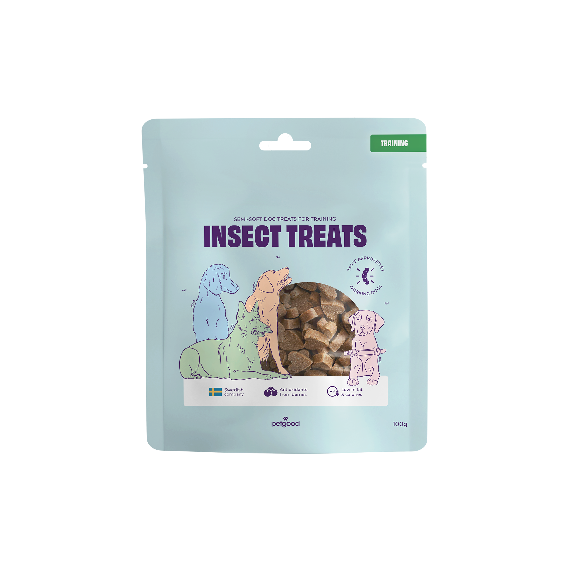 Insektsbaserat hundgodis f&ouml;r tr&auml;ning, 100g